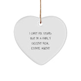 Funny Quote Gifts from Family to Real Estate Agent Christmas Unique Decorations Heart Ornament, Heart Shaped - Image 1